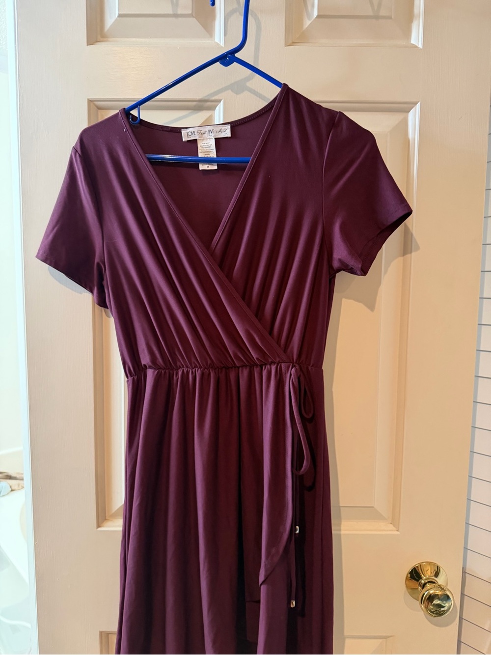 One Step Ahead Plum Wrap Midi Dress